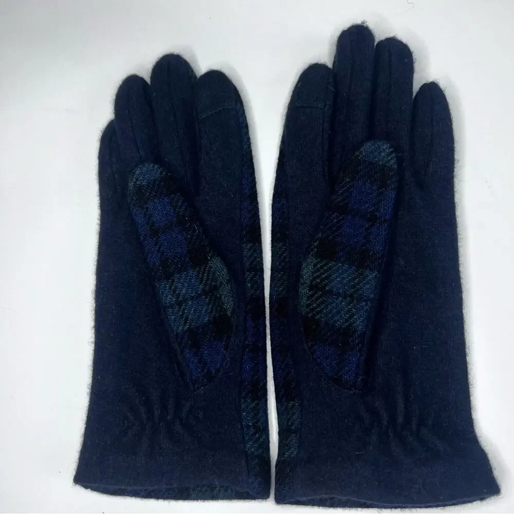 Brooks Brothers Wool Cashmere Blend Gloves Plaid Blackwatch Touchscreen Small